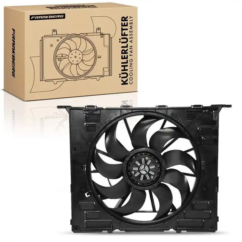 Zertifiziert 1x Frankberg Motorkühler Einfachlüfter mit Kühlerlüfterrahmen passend für BMW F90 G30 G31 G32 520 530 G11 G12 730i Li 5481FB0043418