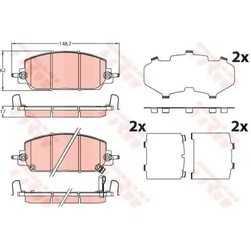 Ausverkauf TRW Bremsbelagsatz, Scheibenbremse GDB2244